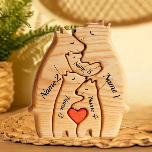 Custom Wooden Bear Family Puzzle